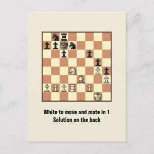 Chess Mate in 1 puzzel #3 Briefkaart