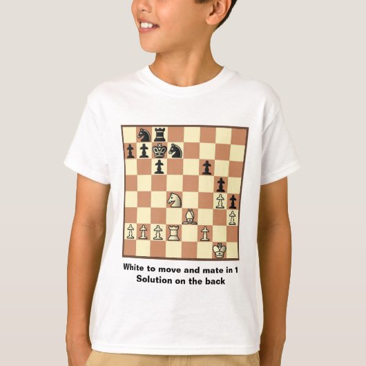 Chess Mate in 1 puzzel #3 Kinder T-shirt (Voorkant)
