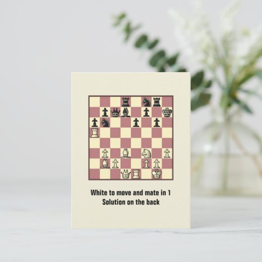Chess Mate in 1 puzzel #4 Briefkaart (Staand voorkant)