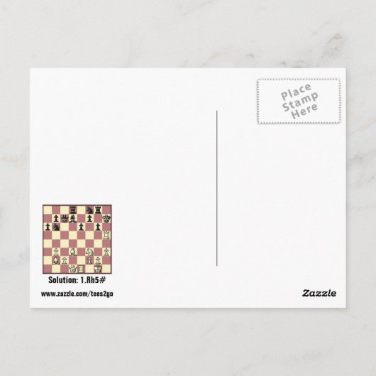 Chess Mate in 1 puzzel #4 Briefkaart (Achterkant)