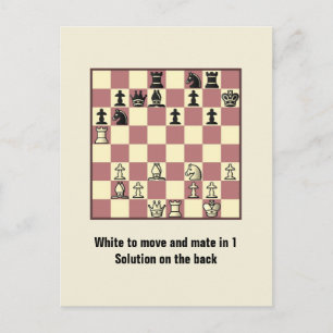 Chess Mate in 1 puzzel #4 Briefkaart