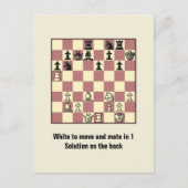 Chess Mate in 1 puzzel #4 Briefkaart (Voorkant)
