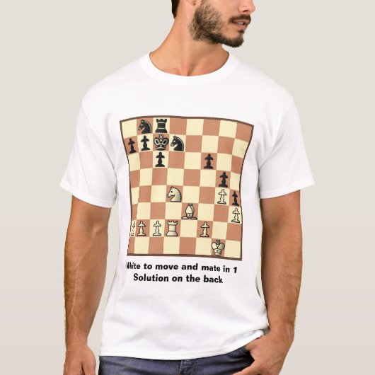 Chess Mate in 1 Puzzle #3 Basic T-Shirt (Voorkant)