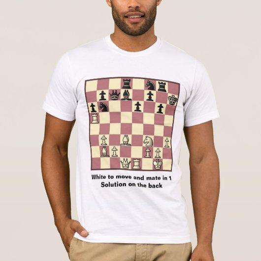 Chess Mate in 1 Puzzle #4 Basic T-Shirt (Voorkant)