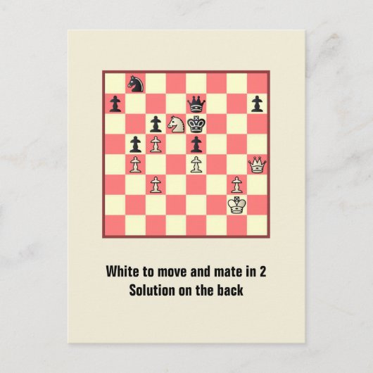 Chess Mate in 2 puzzels #4 Briefkaart (Voorkant)