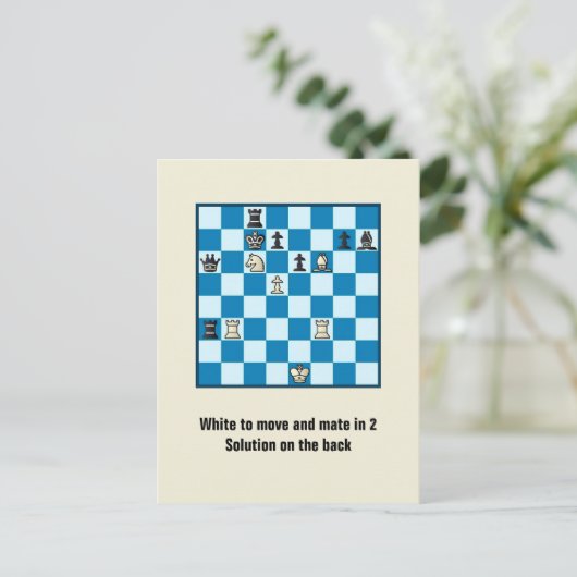 Chess Mate in 2 Puzzle #1 Briefkaart (Staand voorkant)