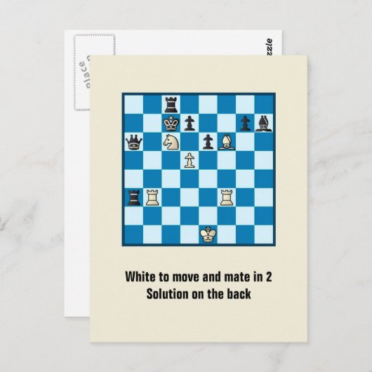 Chess Mate in 2 Puzzle #1 Briefkaart (Voorkant / Achterkant)
