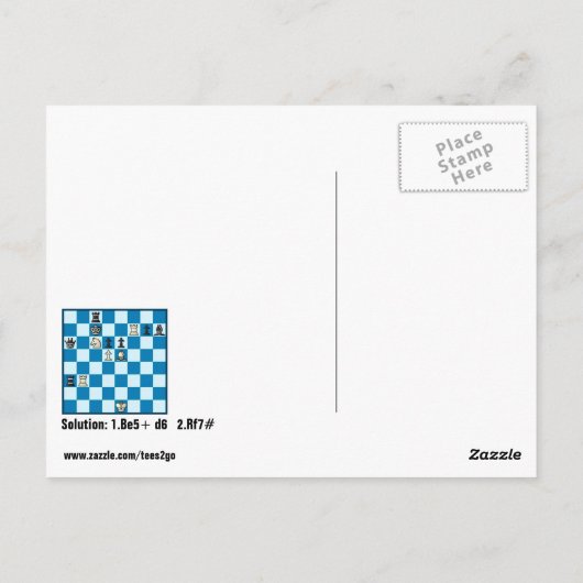 Chess Mate in 2 Puzzle #1 Briefkaart (Achterkant)
