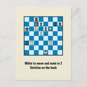 Chess Mate in 2 Puzzle #1 Briefkaart