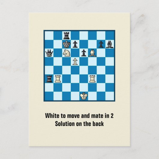 Chess Mate in 2 Puzzle #1 Briefkaart (Voorkant)