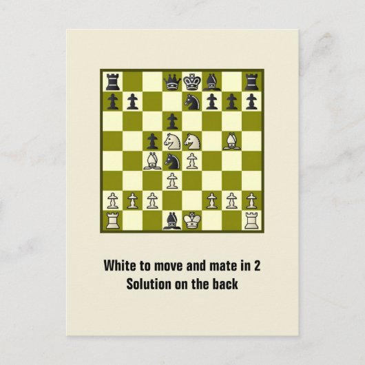 Chess Mate in 2 Puzzle #2 Briefkaart (Voorkant)