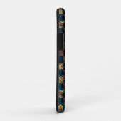 Chess met een vuil en krasachtig effect, geel blau Case-Mate iPhone case (Achterkant/rechts)