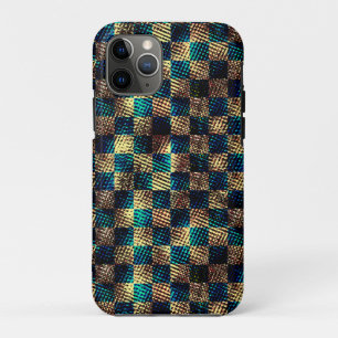 Chess met een vuil en krasachtig effect, geel blau Case-Mate iPhone case