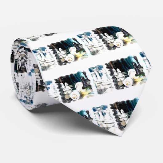 Chess Move Necktie Stropdas (Opgerold)