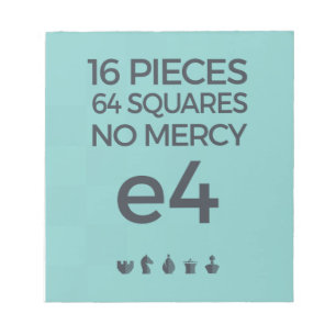 Chess Note Pad: Geen Mercy Notitieblok