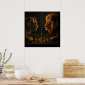 Chess of Kings – Lion vs Tiger Strategic Art Poster (Keuken)