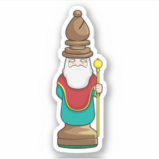 Chess part Bishop Chess Sticker (Voorkant)