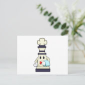 Chess part King als Waiter met Towel Briefkaart (Staand voorkant)