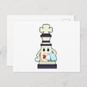 Chess part King als Waiter met Towel Briefkaart (Voorkant / Achterkant)