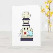 Chess part King als Waiter met Towel Kaart (Gele Bloem)