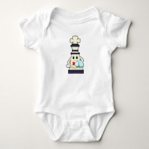 Chess part King als Waiter met Towel Romper