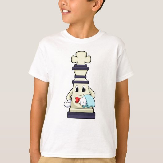 Chess part King als Waiter met Towel T-shirt (Voorkant)