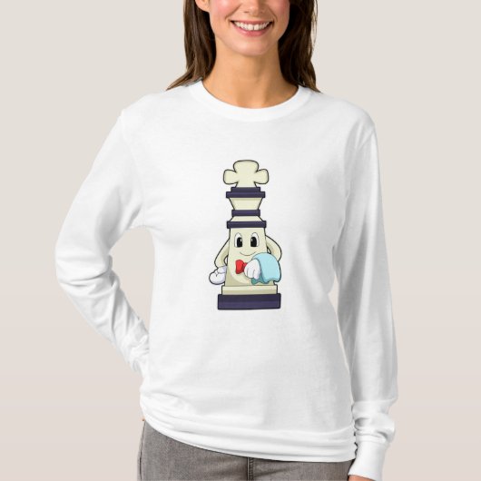 Chess part King als Waiter met Towel T-shirt (Voorkant)