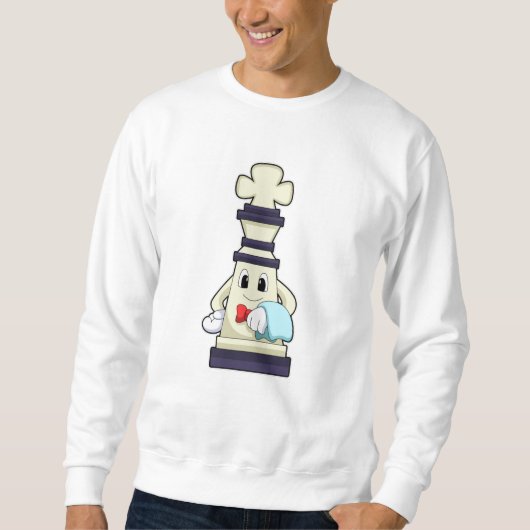 Chess part King als Waiter met Towel Trui (Voorkant)