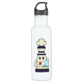 Chess part King als Waiter met Towel Waterfles (Voorkant)