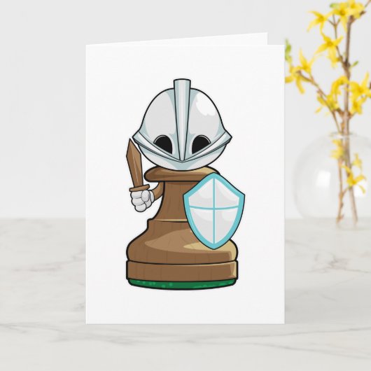 Chess part Pawn Chess Kaart (Gele Bloem)