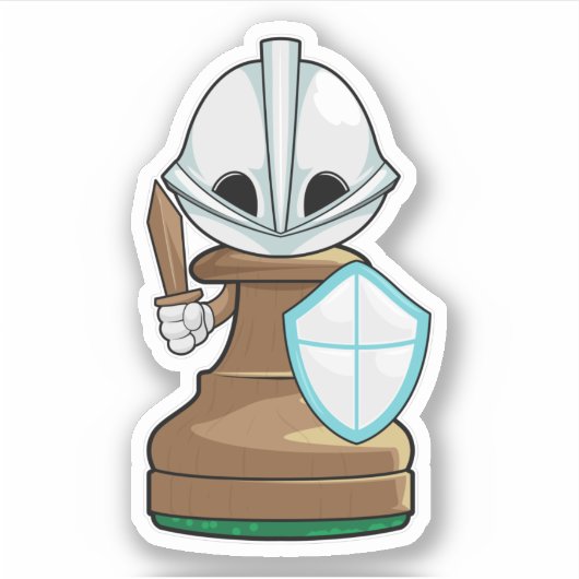 Chess part Pawn Chess Sticker (Voorkant)