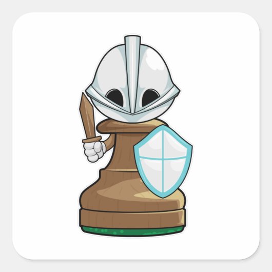 Chess part Pawn Chess Vierkante Sticker (Voorkant)