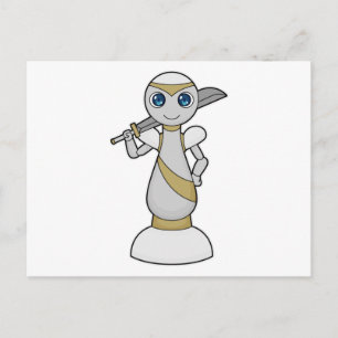 Chess part Pawn Sword Chess Briefkaart