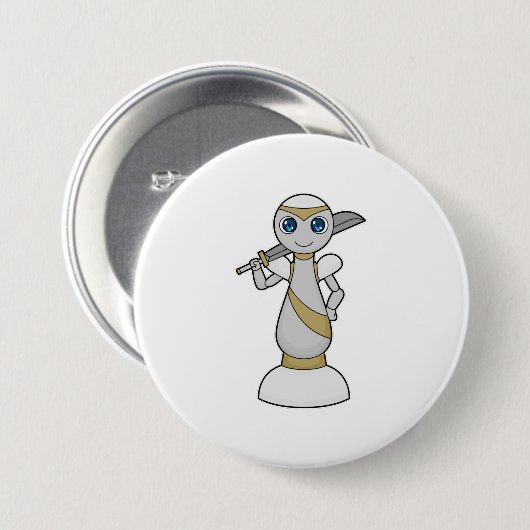 Chess part Pawn Sword Chess Ronde Button 7,6 Cm (Voorkant /achterkant)