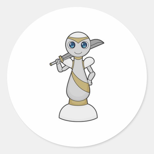 Chess part Pawn Sword Chess Ronde Sticker (Voorkant)