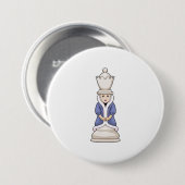 Chess part Queen Chess Ronde Button 7,6 Cm (Voorkant /achterkant)