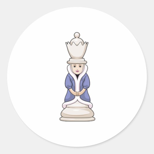 Chess part Queen Chess Ronde Sticker (Voorkant)