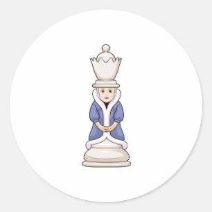 Chess part Queen Chess Ronde Sticker
