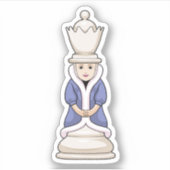 Chess part Queen Chess Sticker (Voorkant)