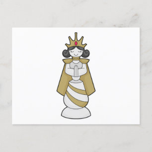 Chess part Queen Crown Chess Briefkaart