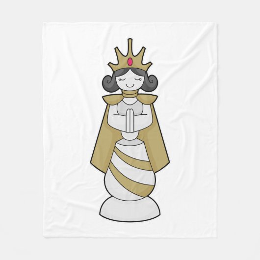 Chess part Queen Crown Chess Fleece Deken (Voorkant)