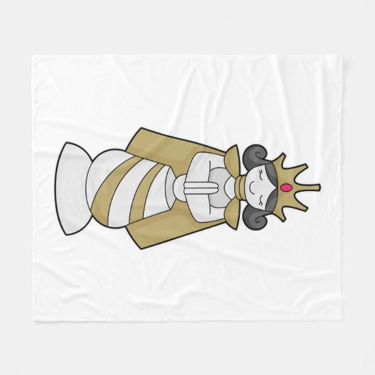 Chess part Queen Crown Chess Fleece Deken (Voorkant (Horizontaal))