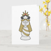Chess part Queen Crown Chess Kaart (Gele Bloem)