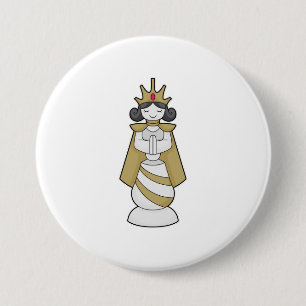 Chess part Queen Crown Chess Ronde Button 7,6 Cm