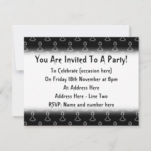 Chess Pattern in Black and White. Kaart (Voorkant)