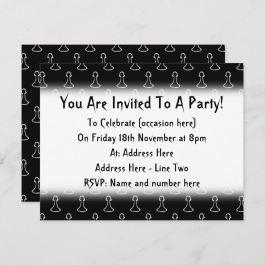 Chess Pattern in Black and White. Kaart (Voorkant / Achterkant)