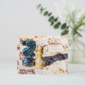 Chess Pawn en Knight - Veteranen Briefkaart (Staand voorkant)