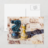 Chess Pawn en Knight - Veteranen Briefkaart (Voorkant / Achterkant)
