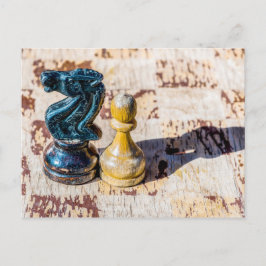 Chess Pawn en Knight - Veteranen Briefkaart