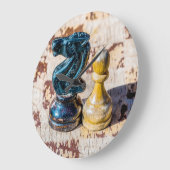 Chess Pawn en Knight - Veteranen Grote Klok (Hoek)